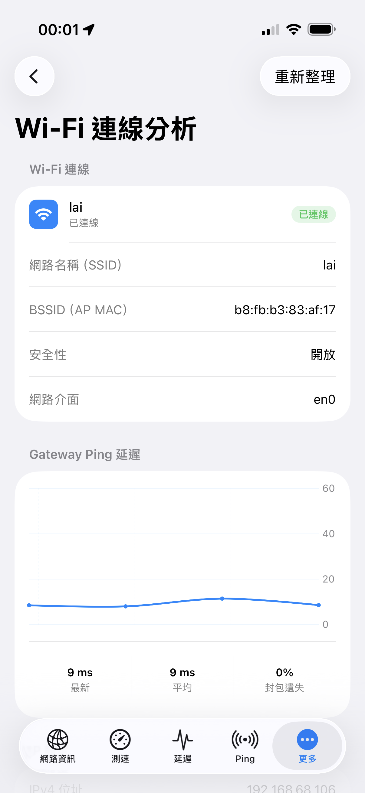 NetAnalyzer Wi-Fi 連線分析畫面